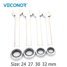 

VECONOR 24 27 30 32mm Hand Tool Ratchet Wrench Spanner CRV Steel Fixed Head 72T Full Polish Multitool For Car Truck Repairing