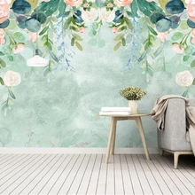 Beibehang пользовательские фото 3d обои скандинавские маленькие свежие ручная роспись акварель мультфильм цветы фреска фон обои