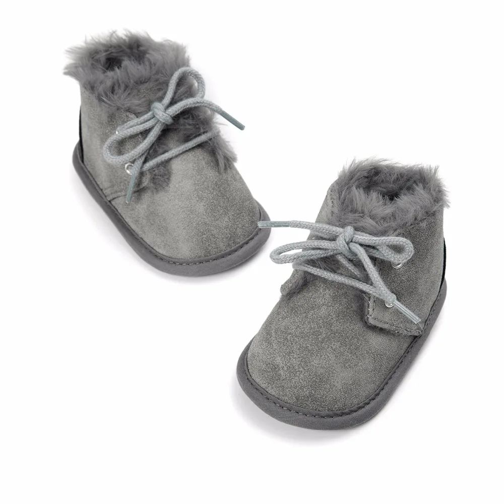 Newborn Baby Winter Shoes Boots Crib Bebe Girls Kids Boys First Walkers Super Warm Snowfield Soft Soled Lace Up Sneakers Booty