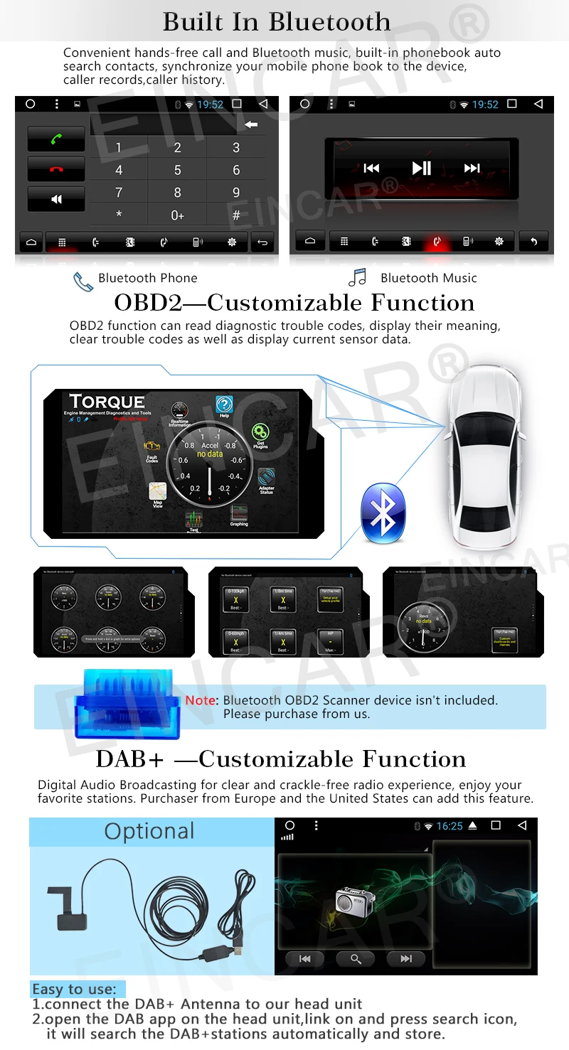 Cheap 7" Double 2DIN Car Stereo Android 6.0 Quad-Core CPU 2GB RAM GPS No-dvd DAB+ 4