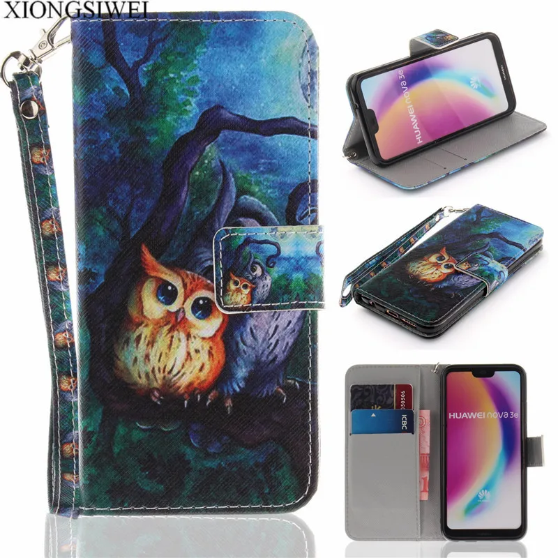 For Huawei Nova 3e Case Cover Wallet PU Leather Phone Flip Protective Back Bag | Мобильные телефоны и аксессуары