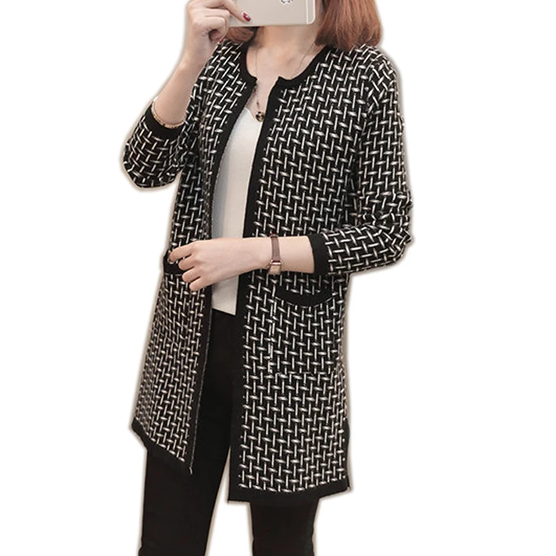 2019 женский осенний Новый кардиган длинный свитер Женская манжета дизайн кардиган дизайн женские топы