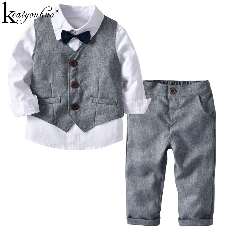 Goede 2019 Winter Jongens Kleding Set 3Pcs Kinderen Kleding Jongens Set Gentleman Pak Outfits Herfst Kids Kleding Sets Peuter Jongen kleding