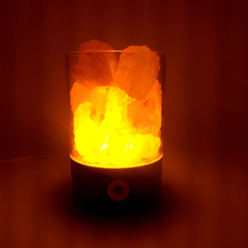 

USB Night Lights Crystal Natural Himalayan Salt Lava Lamp Led Volcanic Air Purifier Mood Creator Indoor Table Bedroom RGB Lamp