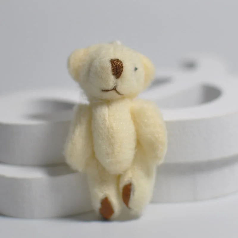 Новые милые мини Медвежата на шарнирах плюшевые игрушки маленькие DIY Мишка на шарнирах с кожаными ножками куклы 4,5 см 100 шт/лот