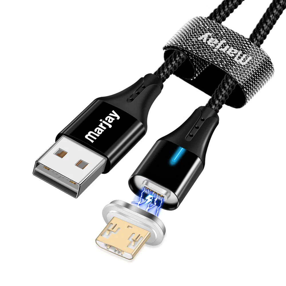 Магнитный зарядный Micro USB кабель Marjay для мобильного телефона iPhone samsung Xiaomi QC3.0, быстрое магнитное зарядное устройство, кабель usb type-C