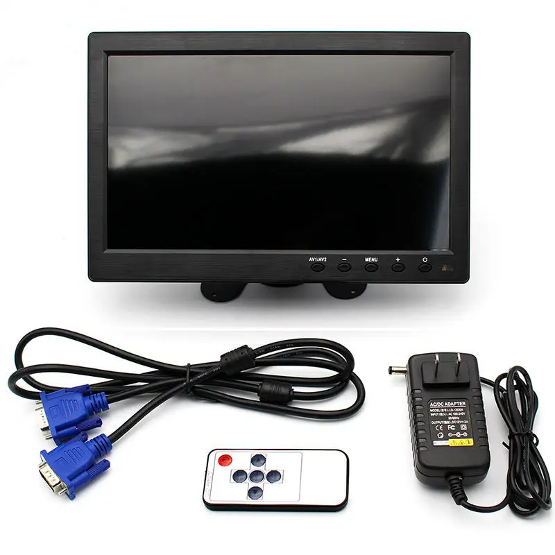 10," TFT lcd цветной тонкий 2 видео входной ПК аудио видео дисплей VGA HDMI AV Интерфейс монитор экран с пультом дистанционного управления