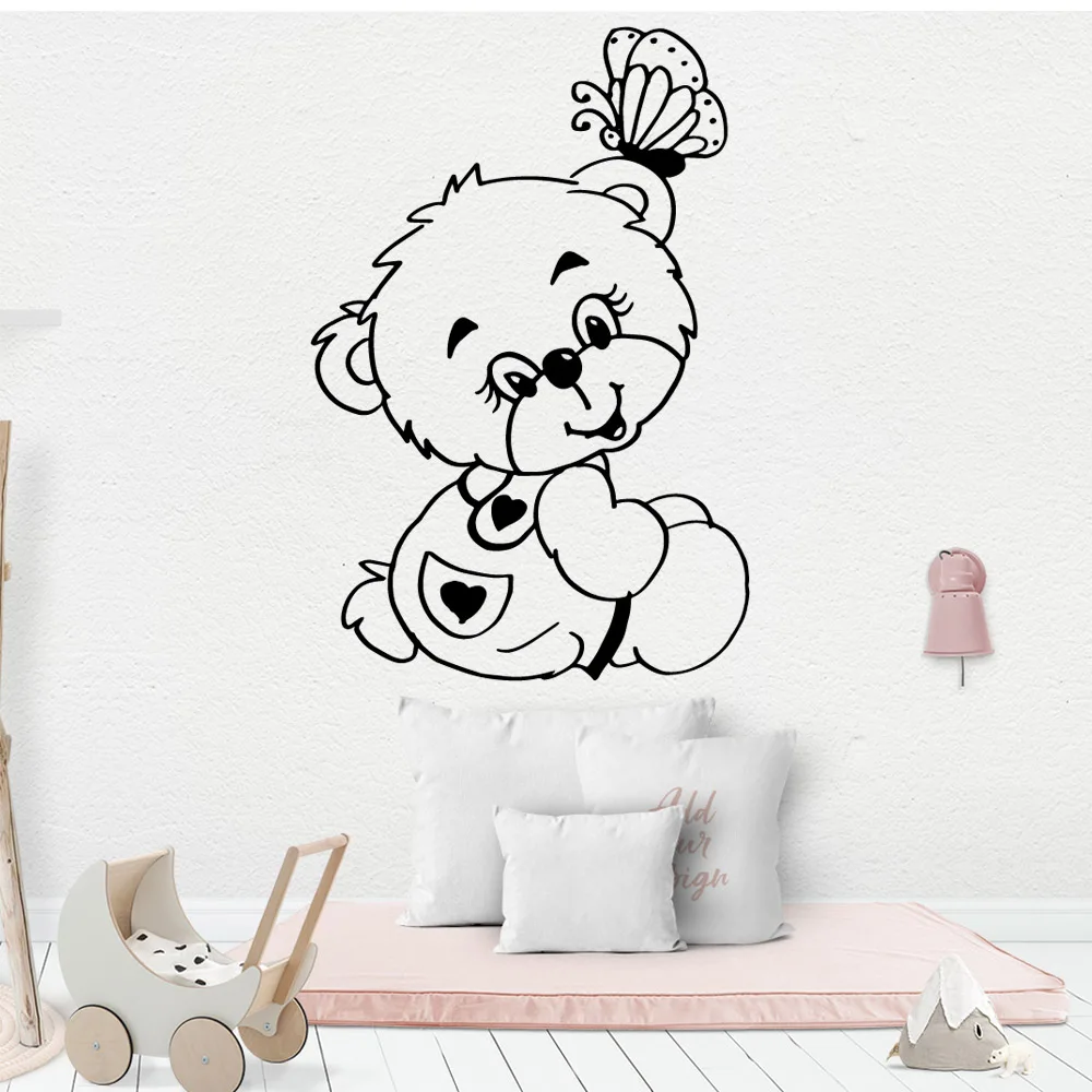 

Lovely lovely bear Wall Mural Removable Wall Decal For Kids Room Decoration Wall Stickers Bedroom Waterproof Baby Wallpaper
