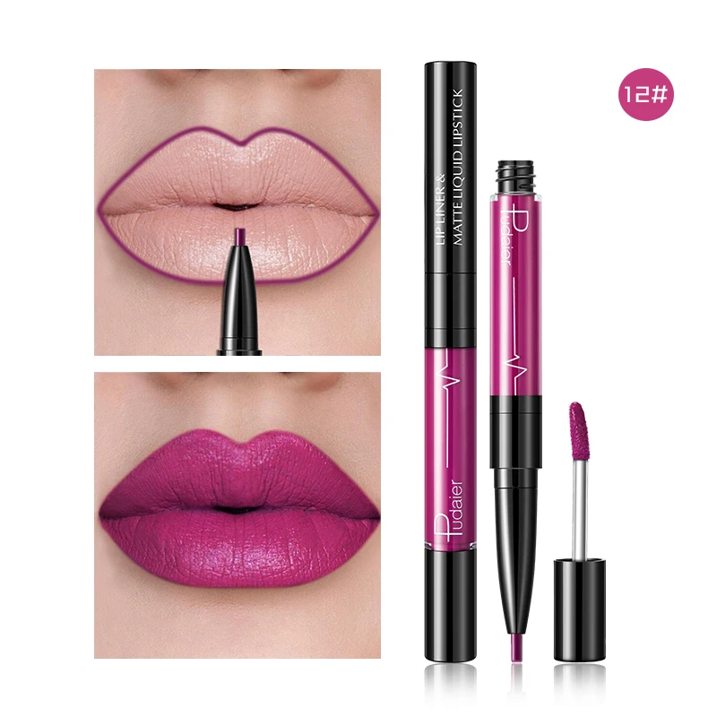 16 colors Liquid lipstick Matte durable waterproof Lip liner Lipstick Outline the delicate lip line Moisturizing makeup Red |