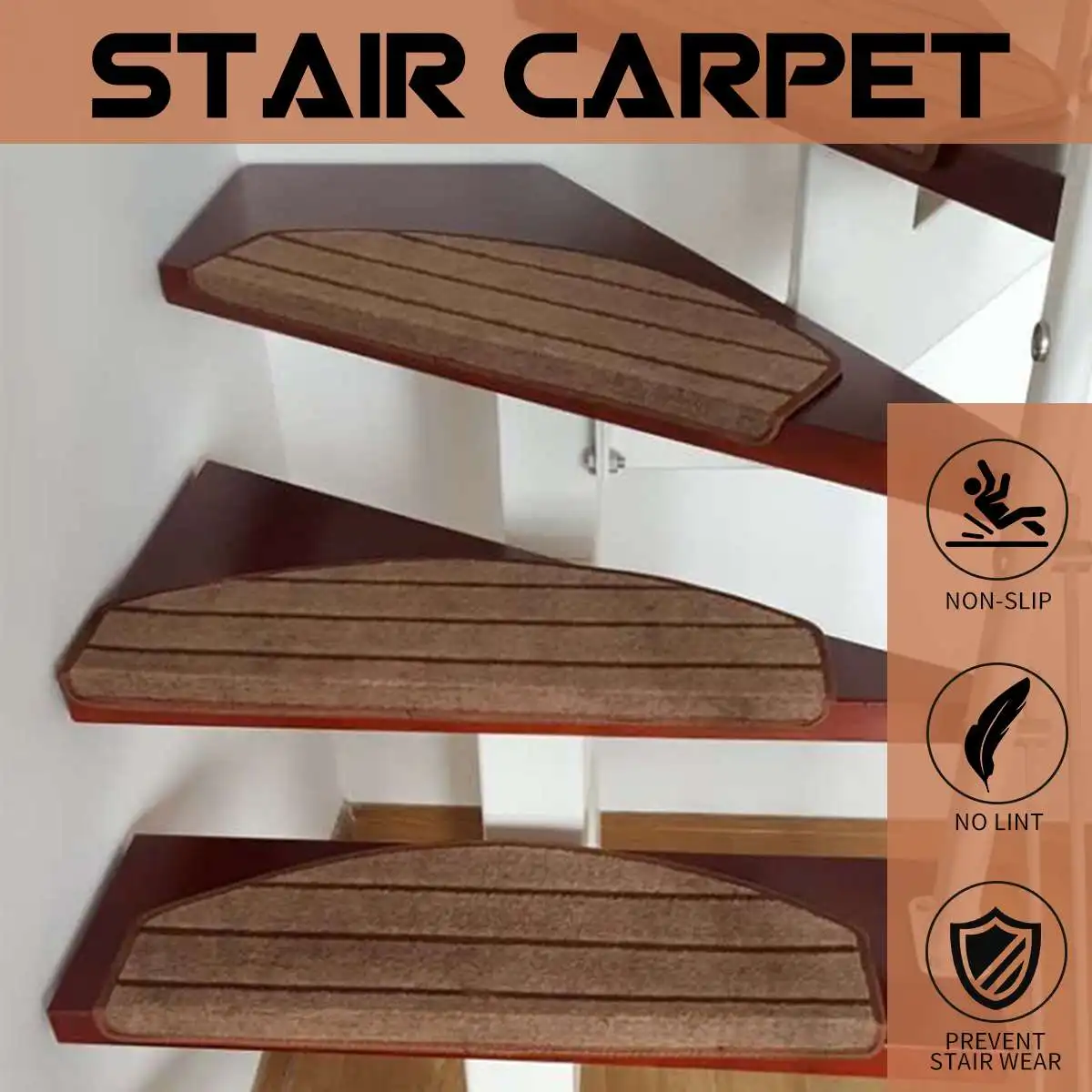 

Fashion Stair Carpet Sets Slip Resistance Stair Tread Mats Step Rug For Stair 65X27cm Fit For 25cm Width Stair Pad