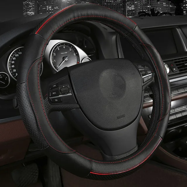4colors Cowhide Car Steering Wheel Cover Size 38cm For Toyota Rav4 4colors Cowhide Car Steering Wheel Cover Size 38cm For Toyota Rav4 Corolla Prius Camry Crown Vios Mark X Auris Styling