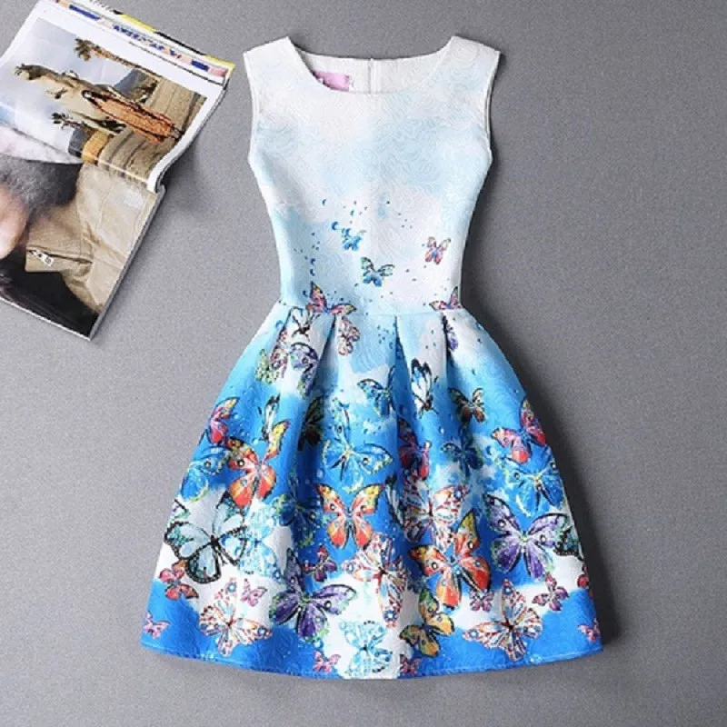 2XL-New-Brand-Spring-Summer-Plus-Size-Women-Print-Floral-Vest-Dress-Sleeveless-A-Line-Party