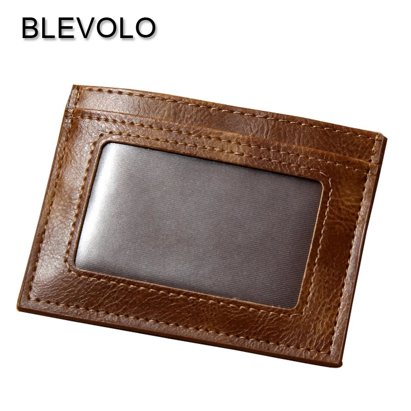 BLEVOLO дизайнерский винтажный тонкий кошелек женский автобус пикап посылка мужские кожаные сумки для кредитных карт мини-держатели для фото карт Ретро кошелек