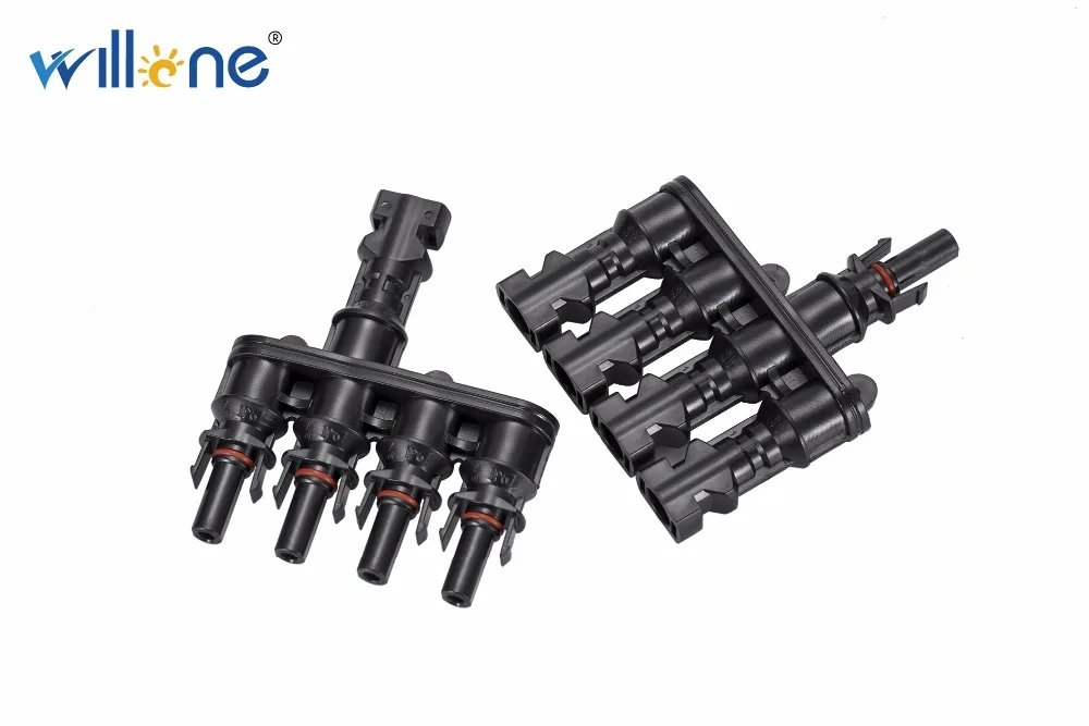 Willone 1 pair free shipping MC4 T Branch 30A Solar Panel Connector Cable Coupler Combiner MC4