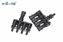 Willone 1 pair free shipping MC4 T Branch 30A Solar Panel Connector Cable Coupler Combiner MC4