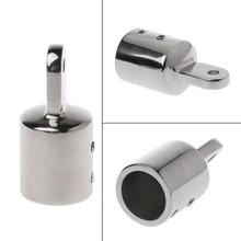 Нержавеющая двойной винт Bimini верхний глаз Торцевая Крышка для 0,98 ''трубы морской лодки яхты морской оборудование лодка Запчасти и аксессуары