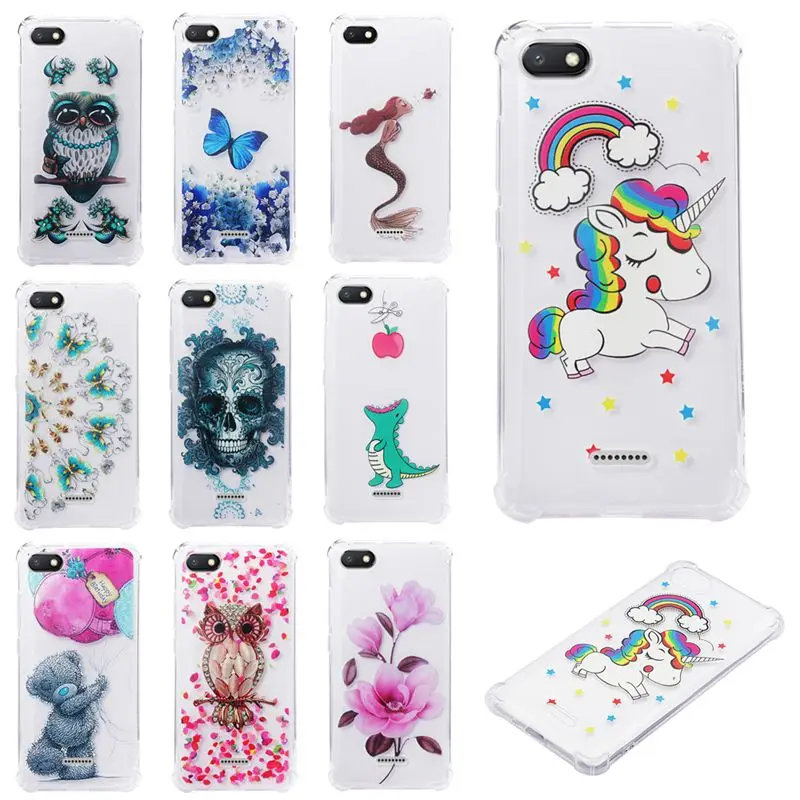 

Phone Case For Xiaomi Mi A1/Mix 2s/Redmi 6 6A 4A 4X 5A 5 Plus Solid Color Unicorn Transparent Shockproof Back Cover Soft TPU