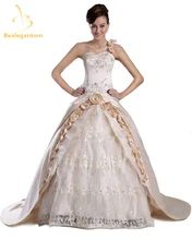 Bealegantom Sexy Lace Wedding Dresses 2017 Appliques Flowers Lace Up Bridal Gowns Vestido De Novia QA1081