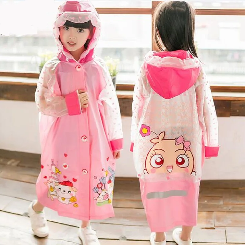 

WINSTBRO Girls Raincoat 2019 Top Fashion Girls Rain coat Impermeable Latest Children Raincoat Baby Princess Bow Child Rain Coat