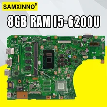 X556UAM laptop motherboard DDR4 8GB RAM I5-6200U for ASUS X556U X556UJ X556UB X556UF X556UV X556UQ X556UQK mainboard Test OK