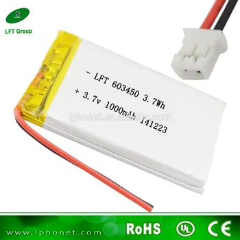 

603450 3.7v 1000mAh cheap lipo batteries for gps tracker made in china