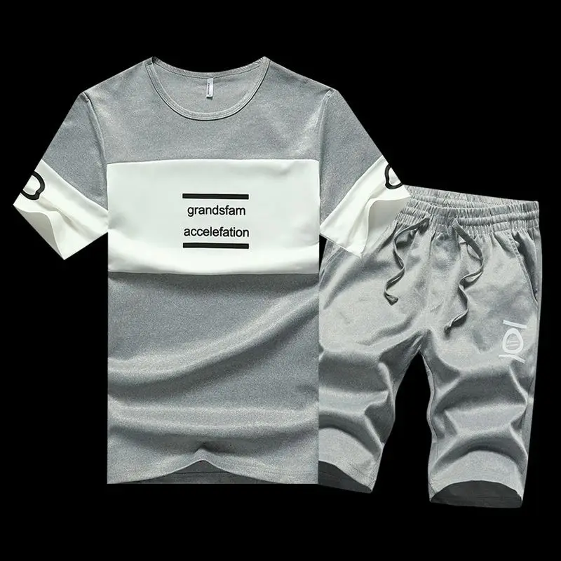 

Summer 2009 T-shirt Short Sleeve Suit Korean Version Fashion Men's Large Half Sleeve Suit T-shirt T-shirt Two-piece Suit