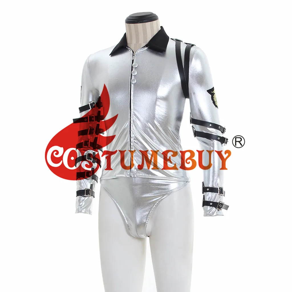 CostumeBuy Michael Jackson Japan Schlechte Welt Leistung Silber Kostüm Overall Halloween MJ Kostüm L920