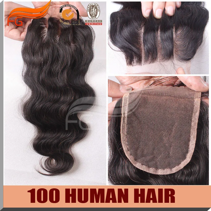 

8A Brazilian Body Wave Closure 100% Virgin Human Hair 4x4 Swiss Lace Closure Bleached Knots Free Middle 3 Way Part Top Closure
