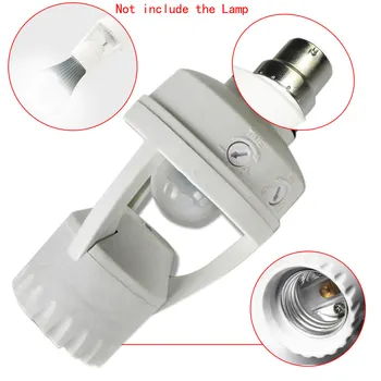 

E14/B22 Infrared PIR Motion Sensor LED Light Lamp Bulb Holder Socket Switch 110-240V JA55