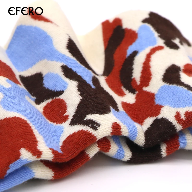 Efero мужские хлопковые носки для мужчин Разноцветные осенние зимние носки художественные камуфляжные узоры теплые носки мужские деловые носки Calcetines