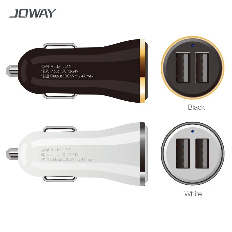 JOWAY المزدوج USB شاحن سيارة 2.4A سريع شاحن آيفون 6 s 6 زائد SE لسامسونج Xiaomi الهواتف المحمولة أقراص سيارة شاحن يو اس بي JOWAY المزدوج USB شاحن سيارة 2.4A سريع شاحن آيفون 6 s 6 زائد SE لسامسونج Xiaomi الهواتف المحمولة أقراص سيارة شاحن يو اس بي