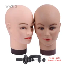 Лысый манекен голова с зажимом Женский манекен голова для изготовления парика шляпа дисплей косметологический манекен голова для практики макияжа
