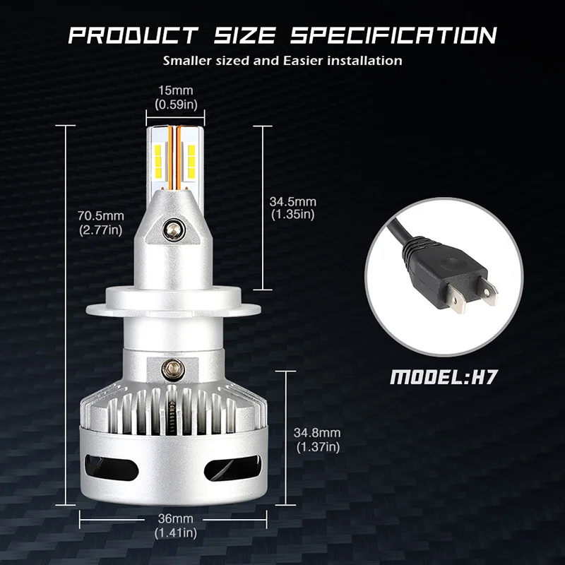 Автомобильный светильник Novsight 90w 12000lm 6500k Led H7 H11/D1/D2 светодиодный головной светильник 9005(Hb3)/9006(Hb4) /9012/D5 Авто Blub супер яркий Dc 9 v-22 v