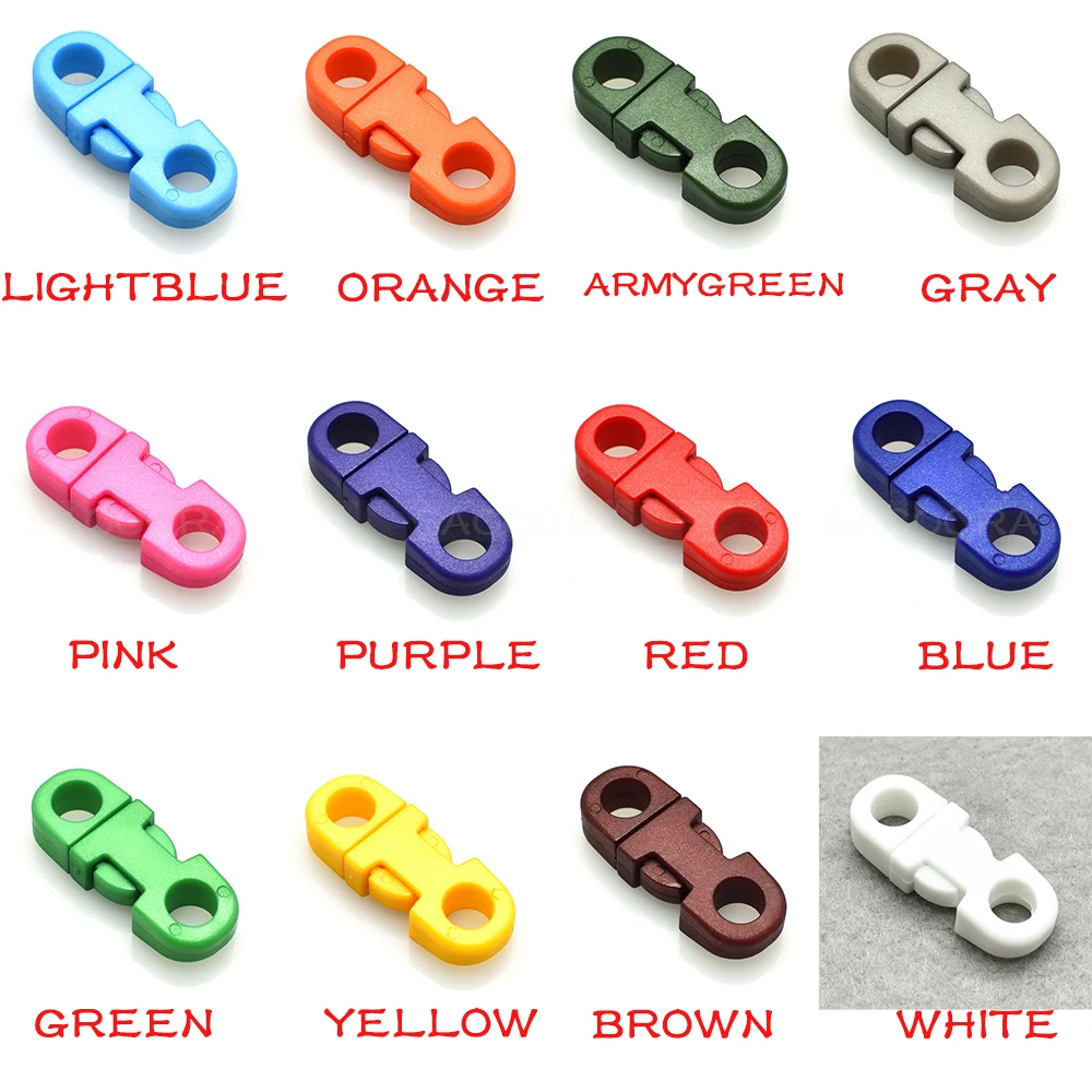 

12pcs Colorful 5mm Hole's DIA Straight Flat Side Release Plastic Buckles For Mobile Phone Paracord