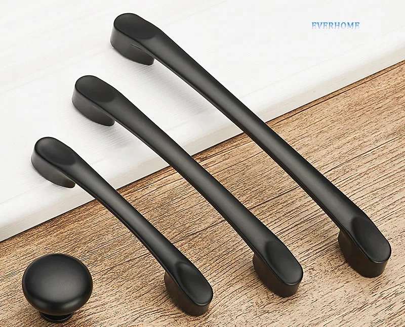

American black wardrobe, door handle, cabinet drawer, handle, modern simple European cabinet, single hole small handle