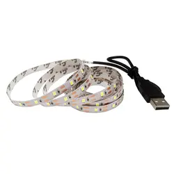 5 В в USB мощность светодиодные ленты свет 1 м 2 м 3 м 4 м 3528 SMD HD ТВ Настольный ПК экран подсветка и смещения освещение RGB/белый/теплый белый