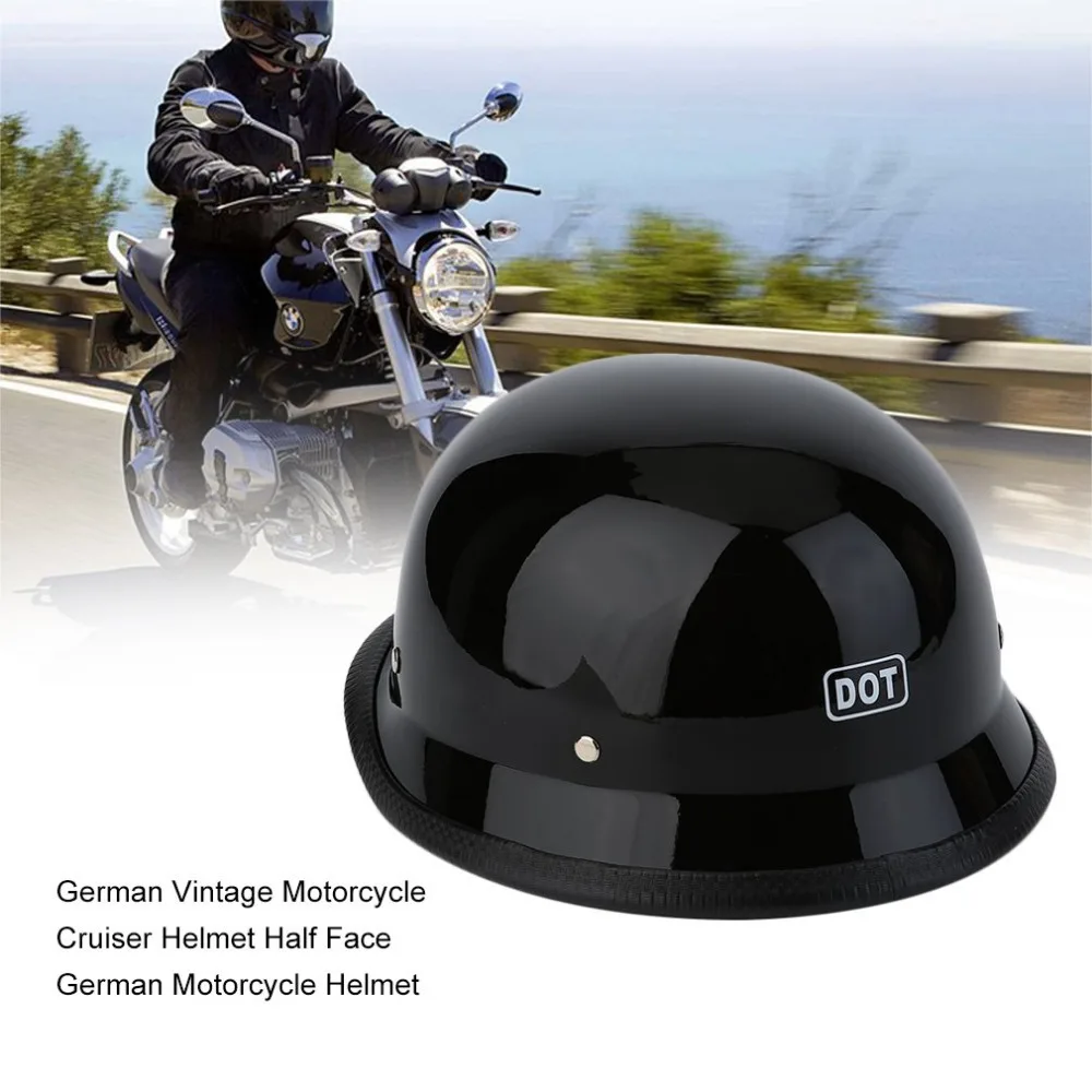 Немецкий стиль M/L/XL винтажный мотоциклетный Круизный шлем, полулицевой немецкий мотоциклетный шлем, яркий черный автомобильный стиль