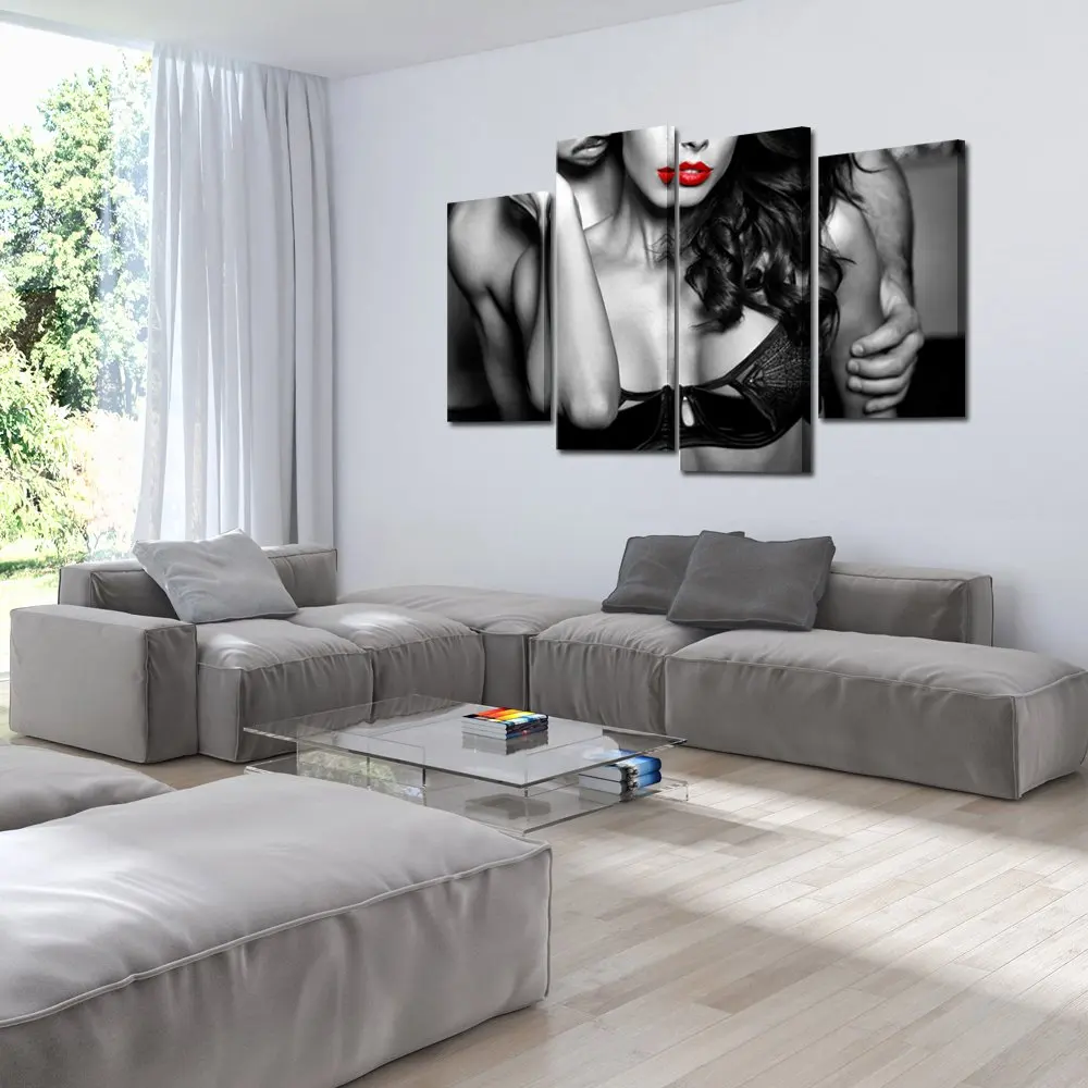 Canvas Wall Art Print Picture Contemporary Woman Naked Couple Man