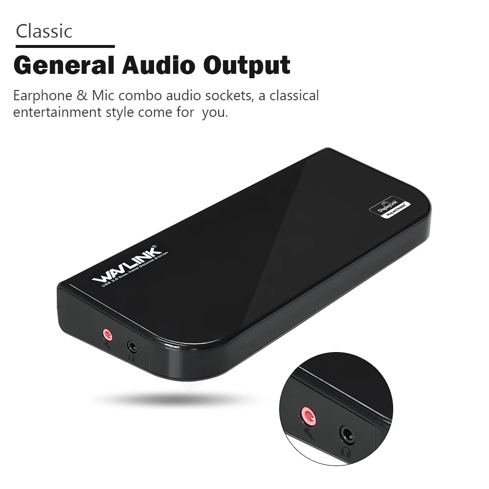 wavlink usb 3.0 universal laptop docking station dual video support dvi/hdmi/vga to 2048X1152 exter