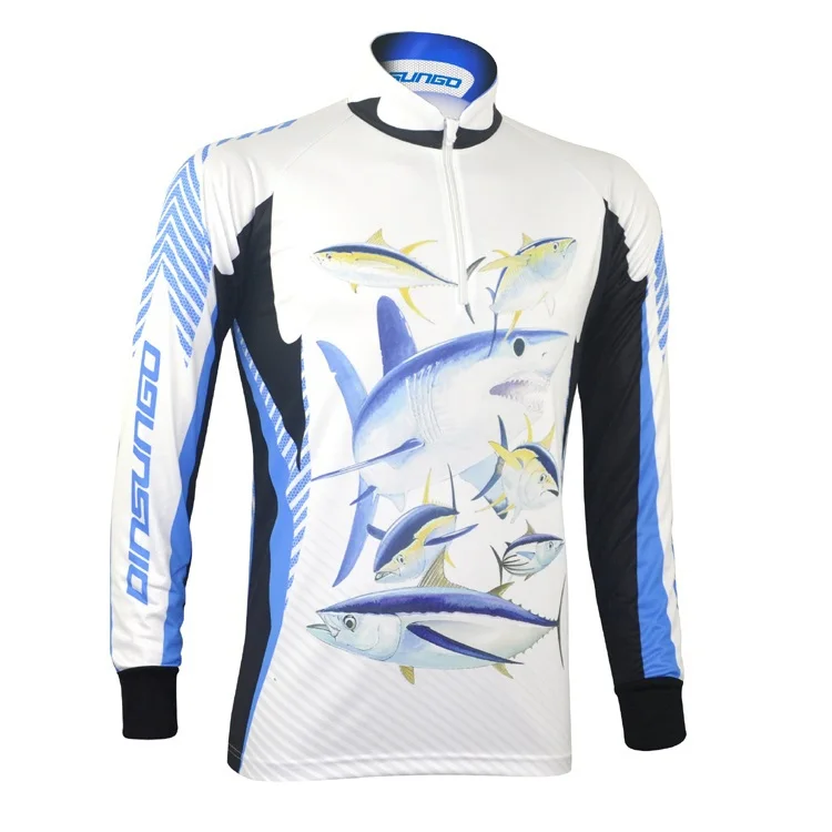New outdoor summer breathable sublimated fishing jerseys quick dry fish