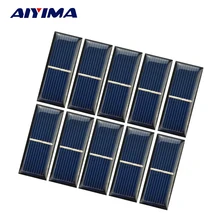 AIYIMA 10pcs Epoxy Solar Panel Solar Cell 0.5V 220mA Photovoltaic Panel Sun power Module DIY Solar Battery Car Charger 55*22*3mm