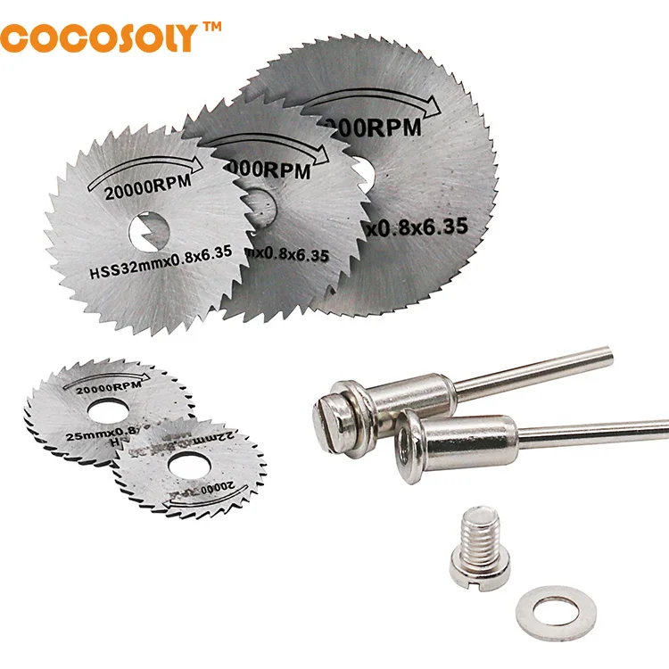 

7pcs set Mini HSS Circular Saw Blade Rotary Tool For Dremel Metal Cutter Power Tool Set Wood Cutting Discs Drill Mandrel Cutoff