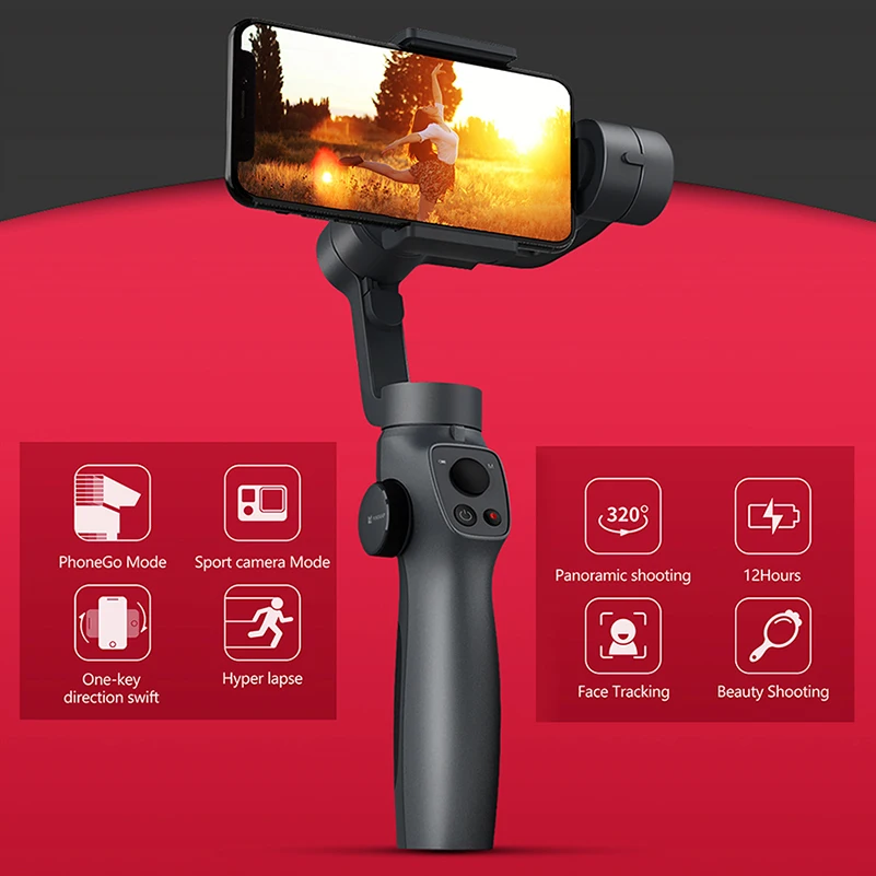  FUNSNAP Capture 2 3 Axis Handheld Gimbal Stabilizer For GoPro Sjcam EKEN Yi Action Camera / Smartph