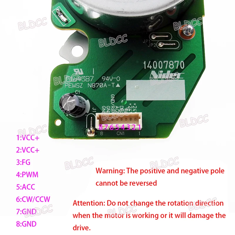 NIDEC 42F706L010 DC24V Dual Shaft Outer Rotor Brushless Motor DIY Printer DC Fan