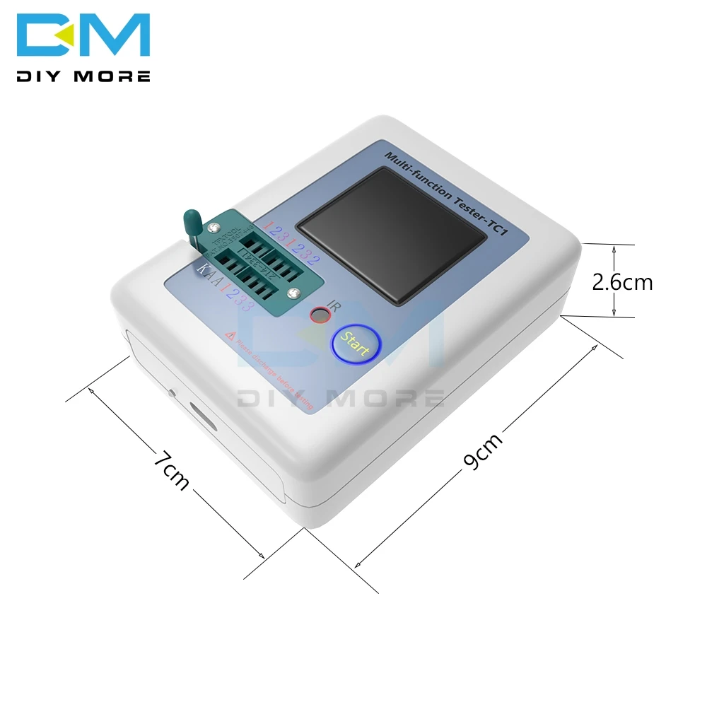 Транзистор тестер TFT TC-1 Диод Триод измеритель емкости LCR ESR метр NPN PNP MOSFET ИК Многофункциональный тестер мультиметр