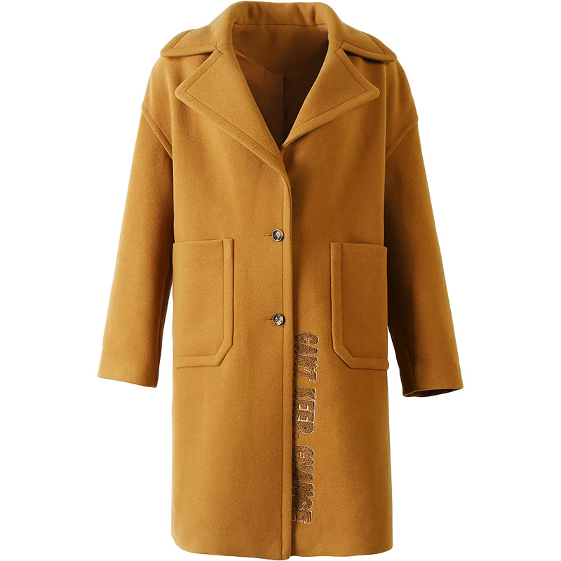 ELF SACK Winter Coat New Women Wide Lapel Belt Pocket Wool Blend Coat Animal Print Casual Trench Coat Outwear Wool Coat Women ELF SACK Winter Coat New Women Wide Lapel Belt Pocket Wool Blend Coat Animal Print Casual Trench Coat Outwear Wool Coat Women