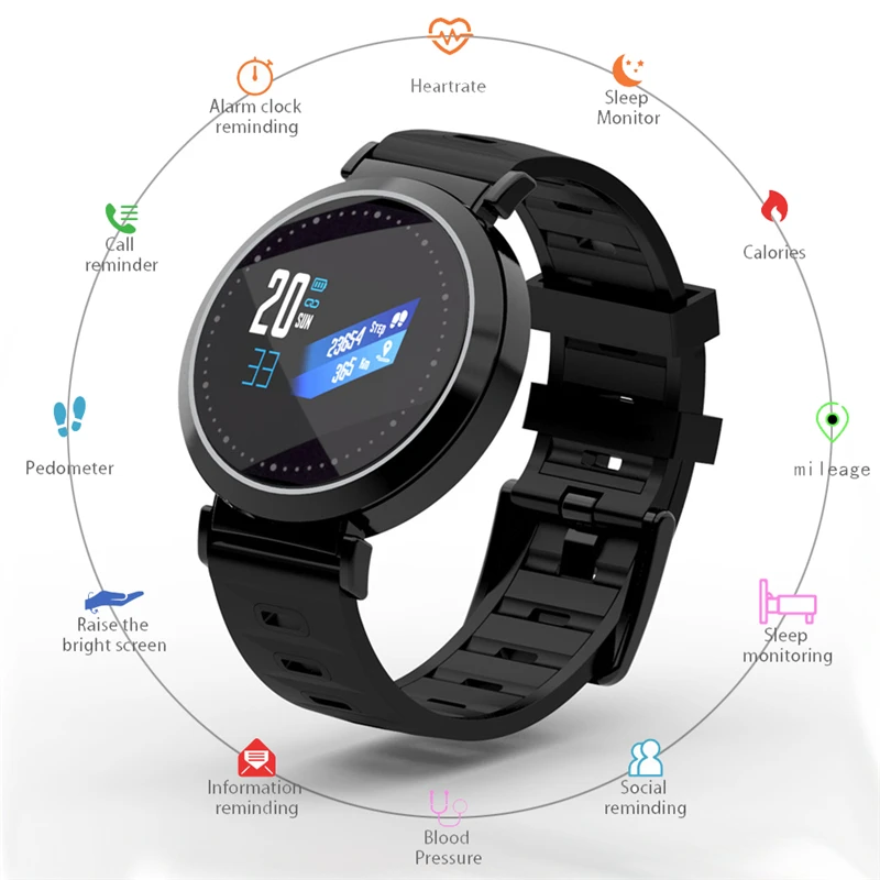 

Sport Watch Men Women IP67 Waterproof Color Screen Smart Watch Heart Rate Monitor Blood Pressure Fitness Tracker For IOS Android