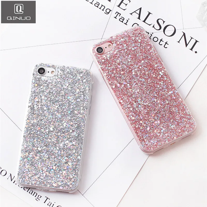 

QINUO Shining Phone Case For Xiaomi Redmi 5 Plus 6 Note 5 6 7 Pro Bling Glitter Soft Cover For Xiaomi Mi 8 9 SE A2 Lite Fundas