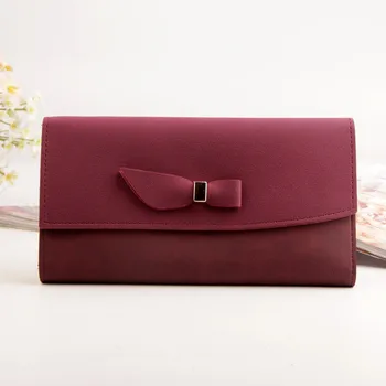 

Pochette Monederos Para Mujer Monedas Women Long Style Fashion Bow Stitching Multi-card Coin Purse Card Holder Bag Small Purse