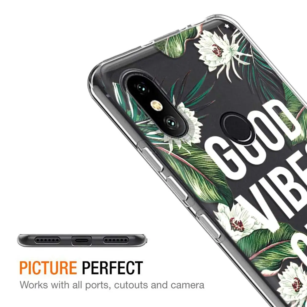 Flower Patterned Clear Slim Soft TPU Case Cover on sfor Xiaomi Mi 9 8 Lite A2 A1 Redmi Note 7 6A 6 S2 5 F1 Silicone Phone Coque  (6)